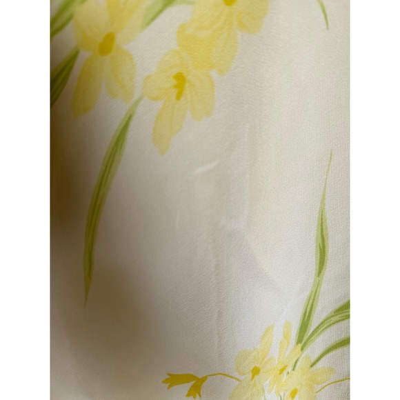 Donna Ricco 4 Petite Yellow Floral mini Dress 4P y2k fairy whimsi romantic silk - Picture 4 of 9